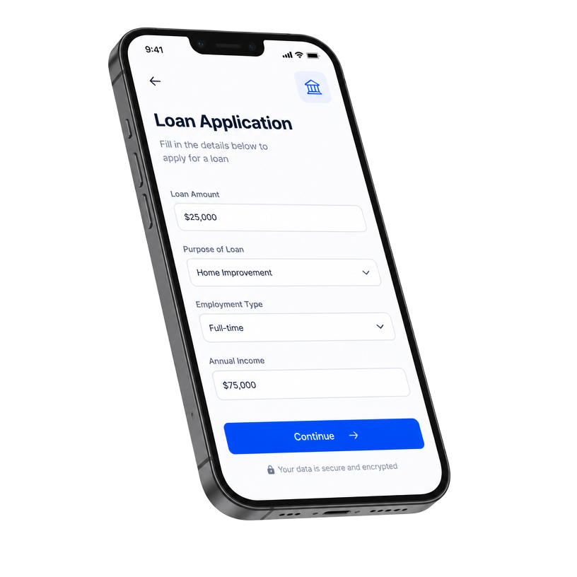 Easy Application step shown on a smartphone