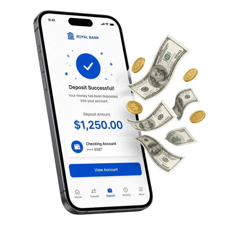 Receive Your Funds step shown on a smartphone
